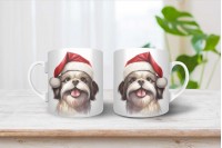 shih-tzu mintás karácsonyi bögre 3