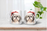 shih-tzu mintás karácsonyi bögre 6