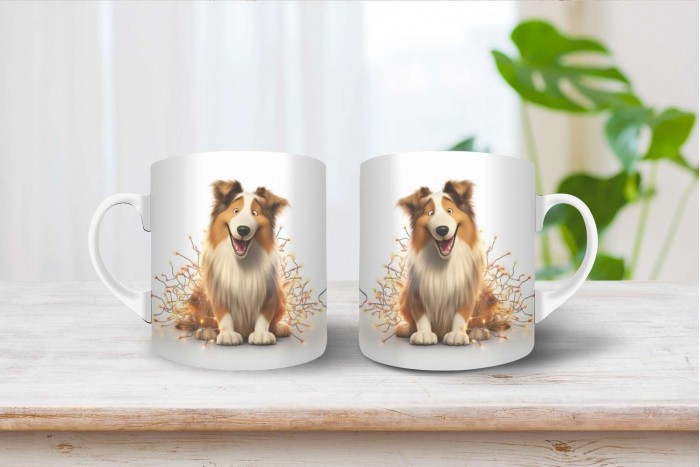 skót juhászkutya mintás karácsonyi bögre 2