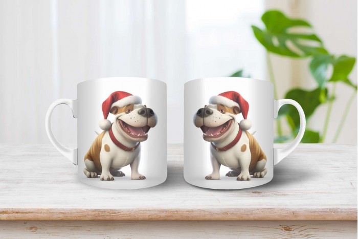 staffordshire bullterrier mintás karácsonyi bögre 2