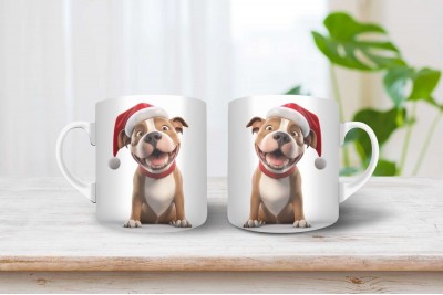 Staffordshire bullterrier mintás karácsonyi bögre
