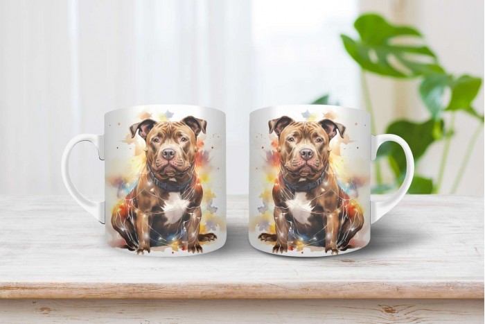 staffordshire bullterrier mintás karácsonyi bögre 2
