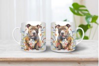 staffordshire bullterrier mintás karácsonyi bögre 15