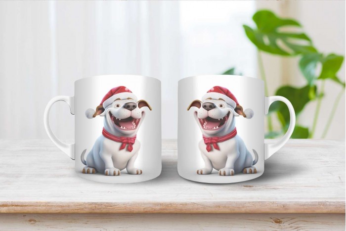 staffordshire bullterrier mintás karácsonyi bögre 2