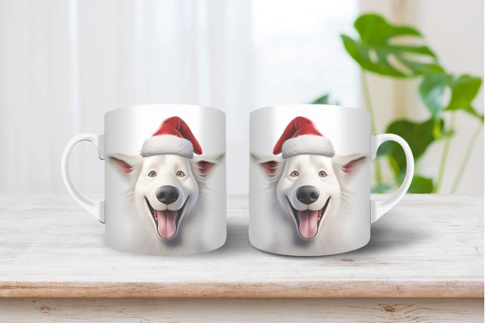 svájci juhászkutya mintás karácsonyi bögre 2