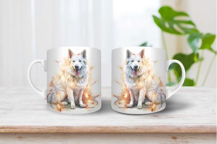 svájci juhászkutya mintás karácsonyi bögre 2