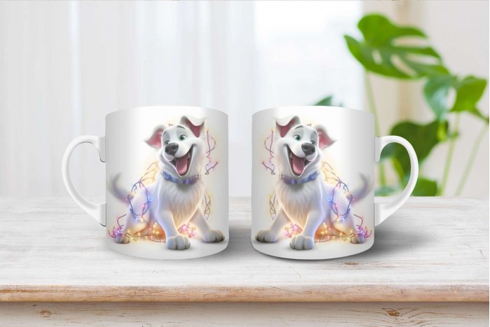 svájci juhászkutya mintás karácsonyi bögre 2