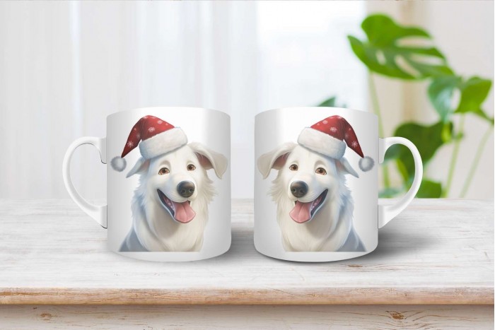 svájci juhászkutya mintás karácsonyi bögre 2