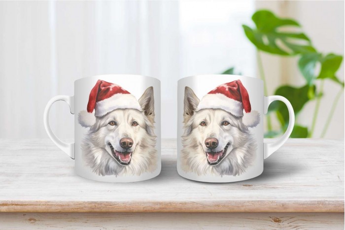 svájci juhászkutya mintás karácsonyi bögre 2