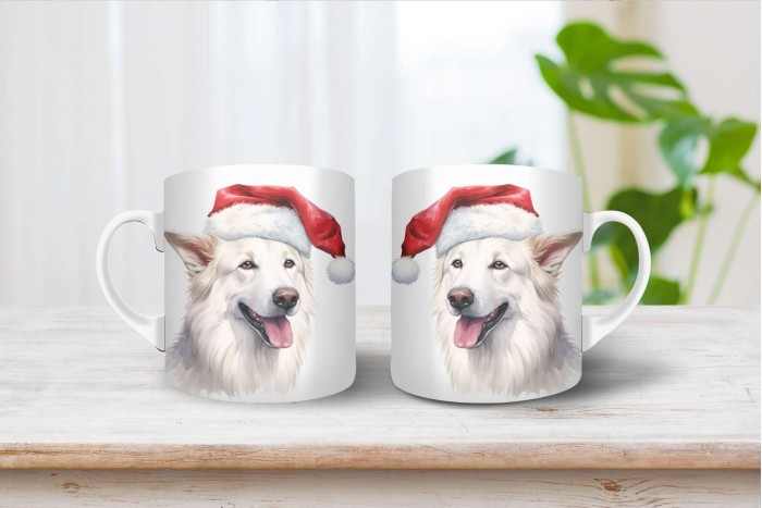 svájci juhászkutya mintás karácsonyi bögre 2