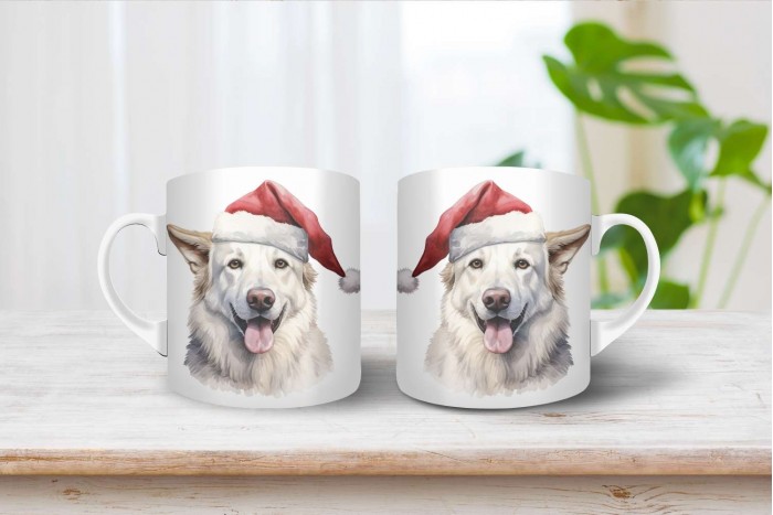 svájci juhászkutya mintás karácsonyi bögre 2