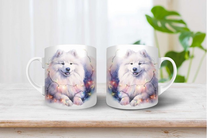 szamojéd mintás karácsonyi bögre 2