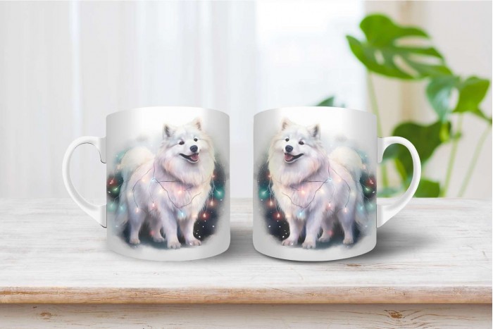 szamojéd mintás karácsonyi bögre 2