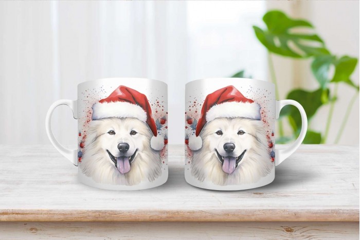 szamojéd mintás karácsonyi bögre 2