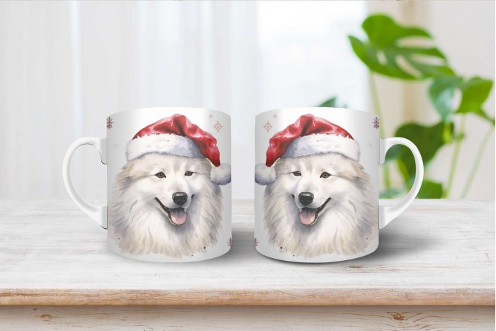 szamojéd mintás karácsonyi bögre 2