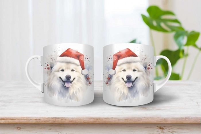 szamojéd mintás karácsonyi bögre 2