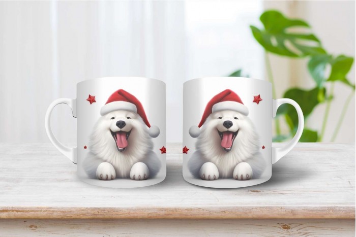 szamojéd mintás karácsonyi bögre 2