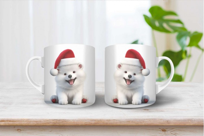 szamojéd mintás karácsonyi bögre 2