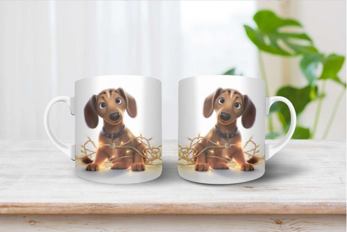 tacskó mintás karácsonyi bögre 2