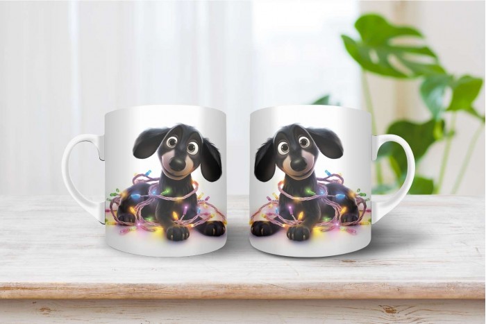 tacskó mintás karácsonyi bögre 2