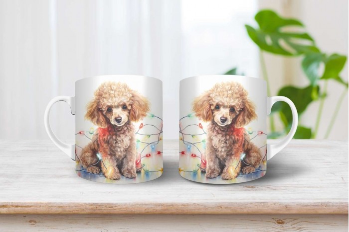 uszkár mintás karácsonyi bögre 2