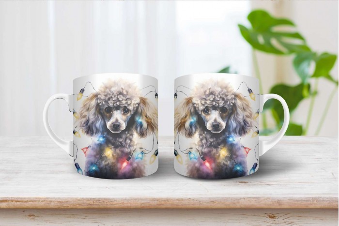 uszkár mintás karácsonyi bögre 2