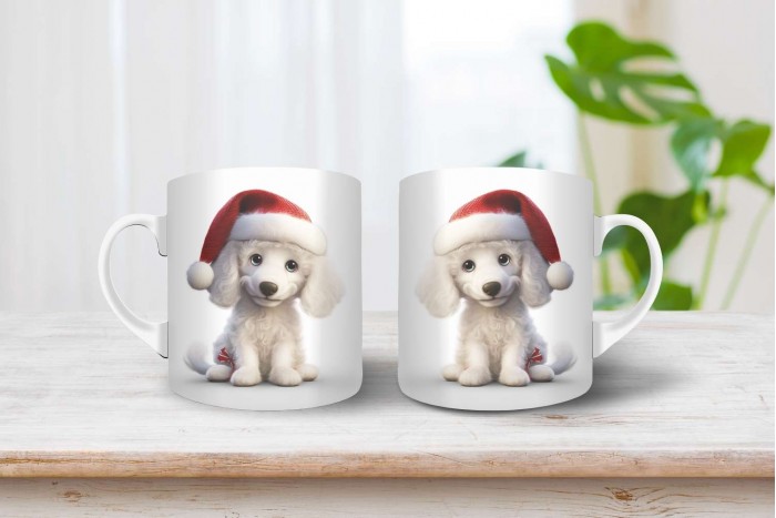 uszkár mintás karácsonyi bögre 2