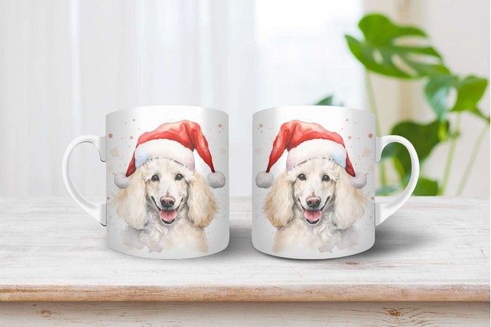 uszkár mintás karácsonyi bögre 2