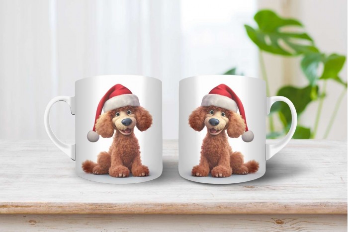 uszkár mintás karácsonyi bögre 2