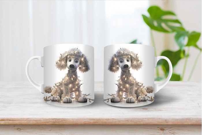 uszkár mintás karácsonyi bögre 2