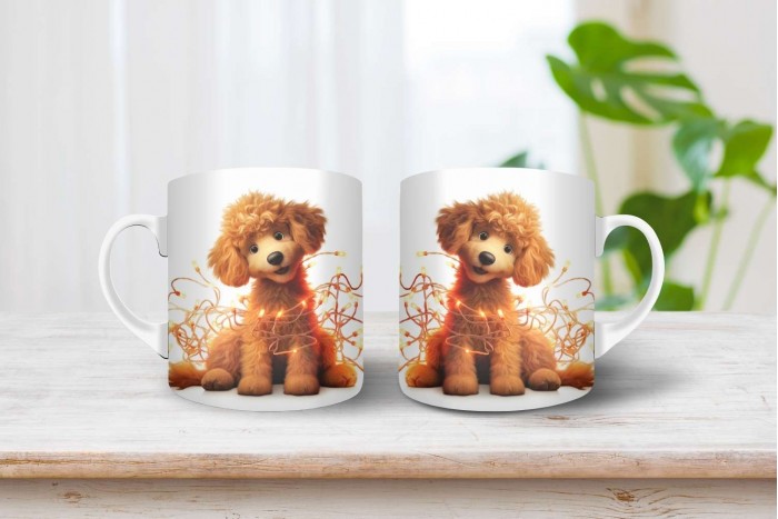 uszkár mintás karácsonyi bögre 2