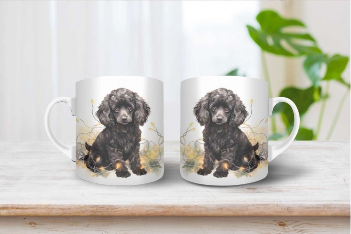 uszkár mintás karácsonyi bögre 2