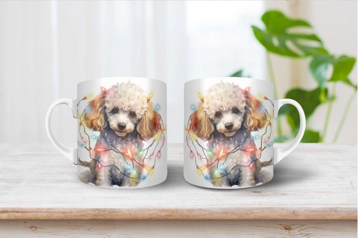 uszkár mintás karácsonyi bögre 2