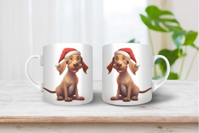 vizsla mintás karácsonyi bögre 2