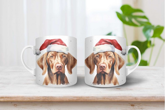 vizsla mintás karácsonyi bögre 2