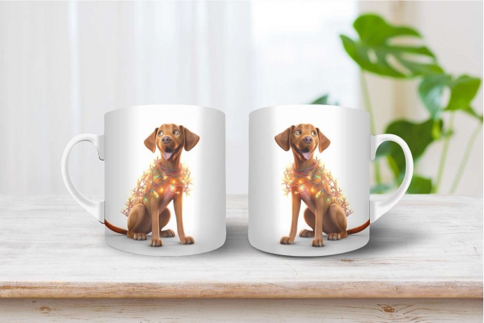 vizsla mintás karácsonyi bögre 2