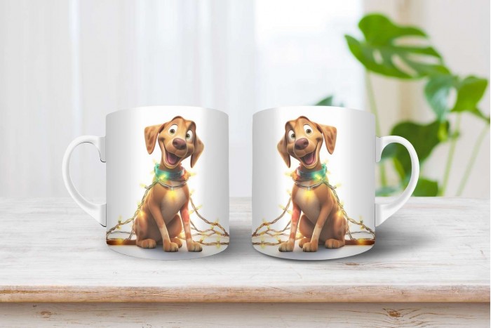 vizsla mintás karácsonyi bögre 2