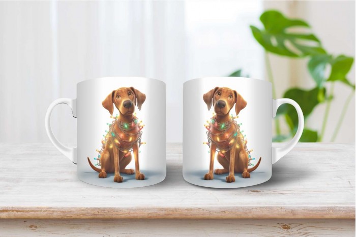 vizsla mintás karácsonyi bögre 2