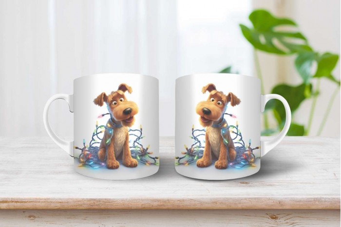 welsh terrier mintás karácsonyi bögre 2
