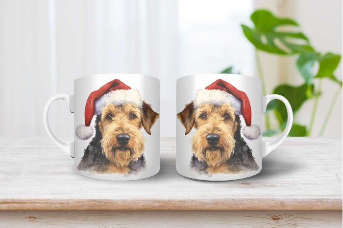 welsh terrier mintás karácsonyi bögre 2