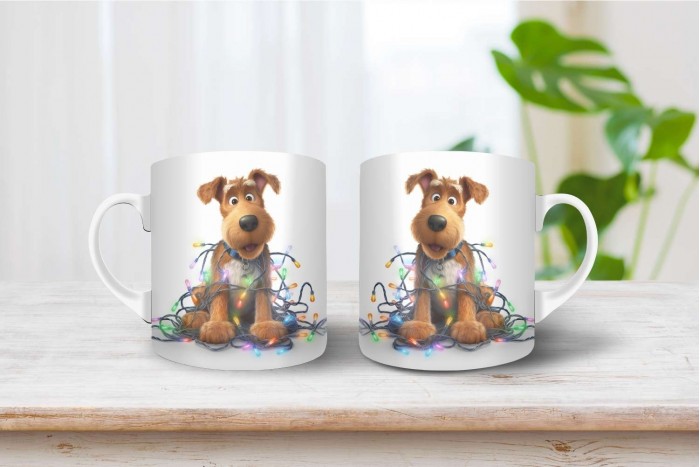 welsh terrier mintás karácsonyi bögre 2
