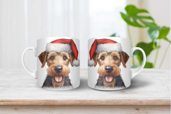 welsh terrier mintás karácsonyi bögre 2