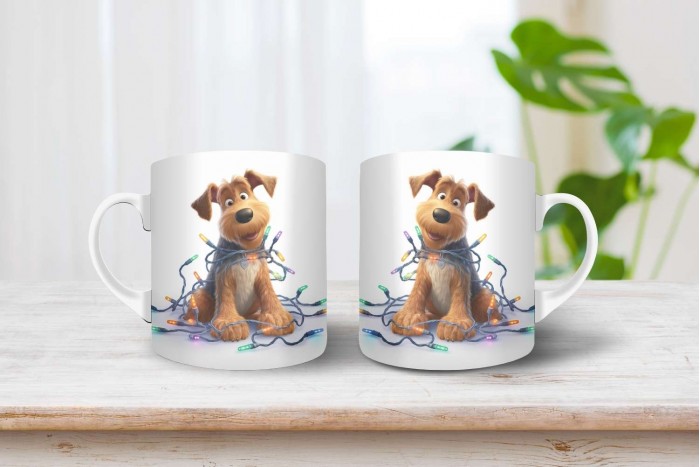 welsh terrier mintás karácsonyi bögre 2