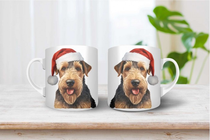 welsh terrier mintás karácsonyi bögre 2