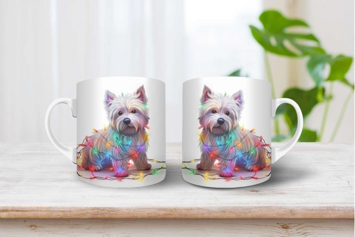 westie mintás karácsonyi bögre 2