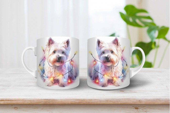 westie mintás karácsonyi bögre 2