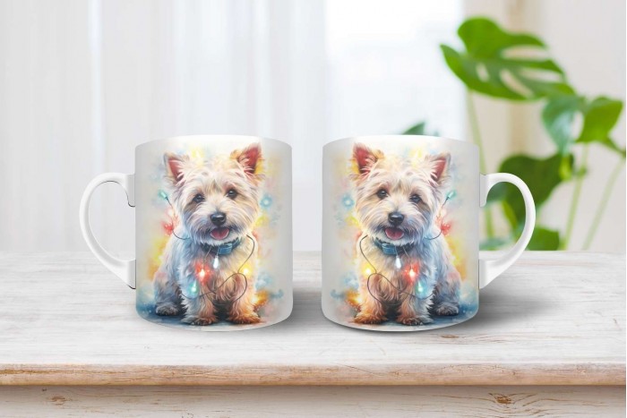 westie mintás karácsonyi bögre 2