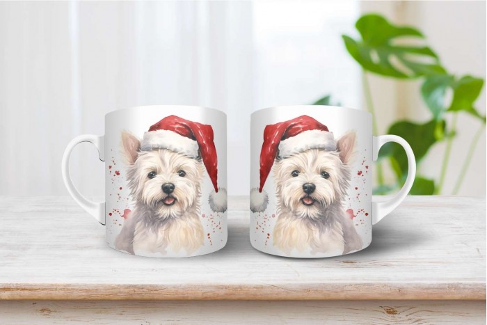 westie mintás karácsonyi bögre 2