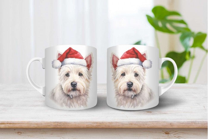 westie mintás karácsonyi bögre 2
