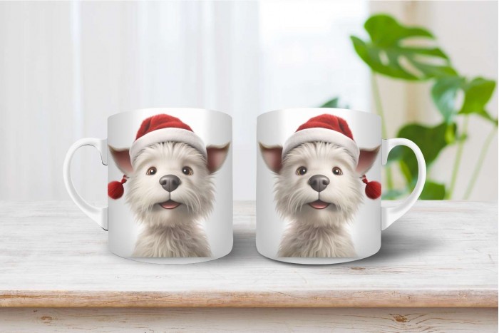 westie mintás karácsonyi bögre 2